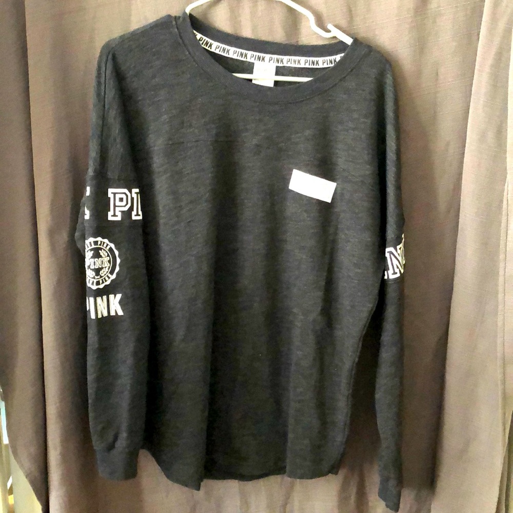 VS PINK Heavy weight L-sleeve shirt w/ PINK logo, sz Medium